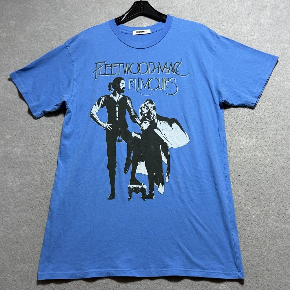 Daydreamer T-Shirt Size M Fleetwood Mac Blue Graphic Oversized Cotton Tee